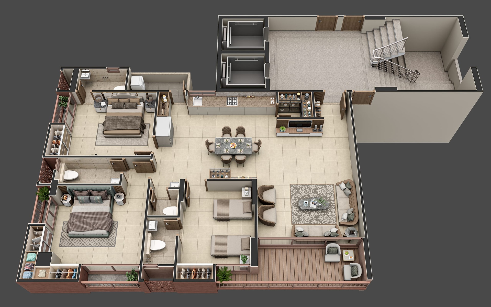 3D Floor Plan View